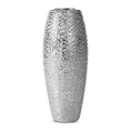 Wazon ceramiczny RISO z drobnym błyszczącym wzorem - ∅ 12 x 30 cm - srebrny 2