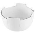 Misa ceramiczna ze srebrnymi geometrycznymi brzegami  - ∅ 18 x 11 cm - biały 1