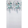 DESIGN 91 Zasłona GRETA z lekkiej półtransparentnej etaminy z nadrukiem malowanych pędzlem kwiatów - 140 x 250 cm - biały 7