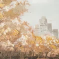 Obraz CENTRAL ręcznie malowany na płótnie nowojorski pejzaż - 120 x 60 cm - beżowy 2