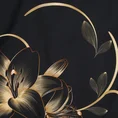 LIMITED COLLECTION Pościel VICTORIA 12  z makosatyny bawełnianej łącząca motyw geometryczny i kwiatowy - 220 x 200 cm - czarny 4