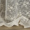 Tkanina firanowa gładka, lekka mikrosiateczka z kwiatowym haftem - 280 cm - biały 2