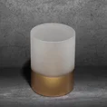 LIMITED COLLECTION Świecznik BLANCA biało-złoty z malowanego szkła artystycznego MAGIA BIELI - ∅ 12 x 15 cm - biały 1