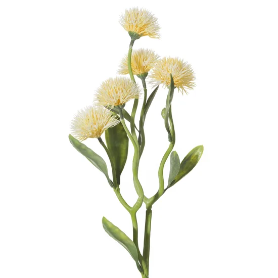 NAGIETEK kwiat sztuczny dekoracyjny - dł. 48 cm śr. kwiat 4 cm - żółty