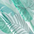 Zasłona z etaminy z nadrukiem egzotycznych liści półprzeźroczysta - 140 x 250 cm - turkusowy 6