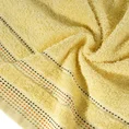 Ręcznik POLA z żakardową bordiurą zdobioną stebnowaniem - 30 x 50 cm - żółty 5