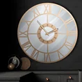 Dekoracyjny zegar ścienny w stylu vintage ze szklaną tarczą - 60 x 5 x 60 cm - złoty 6