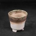 Osłonka ceramiczna na donicę KATIA w stylu boho z cieniowaniem - ∅ 13 x 13 cm - kremowy 1
