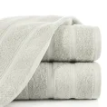 Ręcznik z ozdobną bordiurą w pasy - 50 x 90 cm - srebrny 1