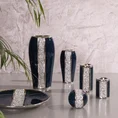 Wazon VERNA w stylu glamour zdobiony drobnymi kryształkami - 18 x 11 x 40 cm - granatowy/srebrny 4