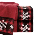 Ręcznik świąteczny RUDOLF 01 bawełniany z żakardową bordiurą ze śnieżynkami - 70 x 140 cm - czerwony 1