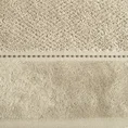 Ręcznik SALADO o ryżowej strukturze ze stebnowaniem i welwetową bordiurą - 50 x 90 cm - beżowy 2