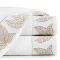 LIMITED COLLECTION ręcznik BLANCA 8 z miękkiej bawełny z żakardową bordiurą z motywem liści MAGIA BIELI - 70 x 140 cm - biały 1