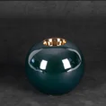 Świecznik ceramiczny AMORA 2 o lśniącej powierzchni ze złotym detalem, kulisty - ∅ 9 x 8 cm - zielony 1