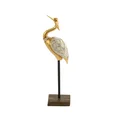 Czapla figurka srebrno-złota bogato zdobiona, styl orientalny - 11 x 6 x 31 cm - złoty 1