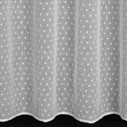 Zasłona HANIA z etaminy zdobiona groszkami Zasłona HANIA z etaminy zdobiona groszkami - 140 x 250 cm