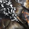 LIMITED COLLECTION Pościel PEONIA 3 makosatyny bawełnianej z motywem kwitnących peonii PASJA CZERNI - 160 x 200 cm - czarny 8