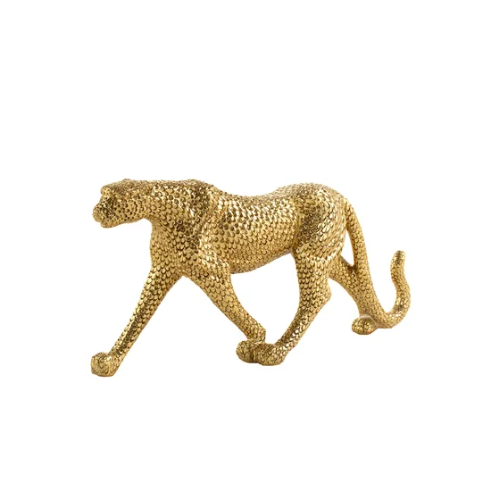 Gepard figurka dekoracyjna złota - 35 x 8 x 17 cm - złoty