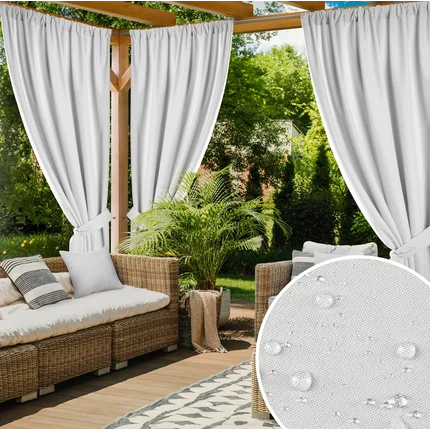 Zasłona biała z wodoodpornej tkaniny idealna do ogrodu i na taras 155x200 cm tunel GARDEN Zasłona biała z wodoodpornej tkaniny idealna do ogrodu i na taras 155x200 cm tunel GARDEN - 155 x 200 cm