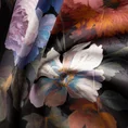 Zasłona KAREN z miękkiego welwetu zdobiona kwiatowym nadrukiem - 140 x 270 cm - czarny 12