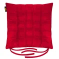 ADORE dwustronna welurowa poduszka siedziskowa na krzesło z szesnastoma pikowaniami, gramatura 195 g/m2 - 40 x 40 x 6 cm - czerwony 2