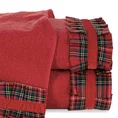 Ręcznik SANTA 1 podkreślony falbanką w kratkę - 70 x 140 cm - czerwony 1