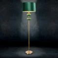 Lampa stojąca NELDA z welwetowym abażurem - ∅ 46 x 174 cm - ciemnozielony 1