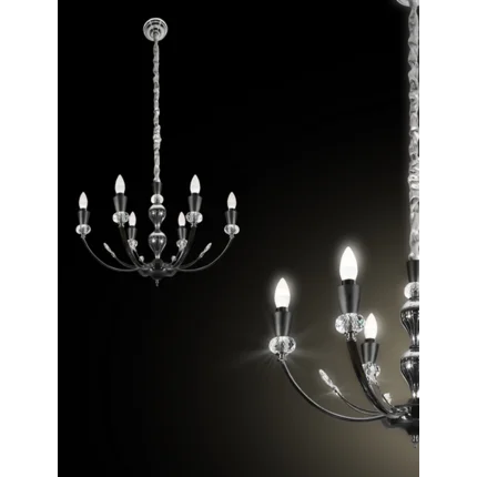 Lampa sześcioramienna MELBA z kryształami Lampa sześcioramienna MELBA z kryształami - ∅ 60 x 120 cm
