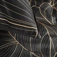 LIMITED COLLECTION Pościel VICTORIA 1 z makosatyny bawełnianej ze złocistym nadrukiem liści lilii wodnej SIŁA ZŁOTA - 220 x 200 cm - czarny 11