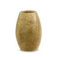 Wazon ceramiczny z wytłaczanym wzorem złoty - 12 x 10 x 17 cm - złoty 1