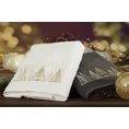 Ręcznik świąteczny SANTA 21bawełniany z haftem z choinkami i drobnymi kryształkami - 50 x 90 cm - biały 6