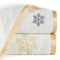 Ręcznik świąteczny ANGEL 01 bawełniany z haftem ze śnieżynkami, 480 g/m2 - 70 x 140 cm - biały 1