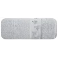 Ręcznik z żakardową bordiurą zdobioną chwostami z efektem 3D - 70 x 140 cm - srebrny 3