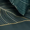 EUROFIRANY PREMIUM Komplet pościeli z makosatyny bawełnianej z motywem liści - 160 x 200 cm - ciemnozielony 6
