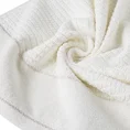 Ręcznik z welurową bordiurą przetykaną błyszczącą nicią - 70 x 140 cm - kremowy 5