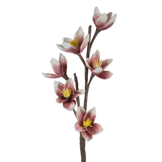 SZTUCZNY KWIAT dekoracyjny z pianki foamiran - dł. 68 cm śr. kwiat 10 cm - ciemnoróżowy