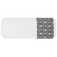 Ręcznik z żakardową bordiurą i geometrycznym wzorem - 70 x 140 cm - biały 3