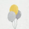 Dywan do pokoju dziecięcego z motywem balonów, chmurek i gwiazdek - 80 x 150 cm - popielaty 6
