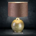 Lampa stołowa ALINE na kulistej podstawie z abażurem z welwetu w marmurkowy wzorek - ∅ 38 x 58 cm - bordowy 1