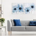 Obraz DAFNE ręcznie malowane na płótnie kwiaty - 60 x 60 cm - niebieski 3