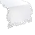 Bieżnik ANDY zdobiony srebrnym haftem z kwiatami - 40 x 180 cm - biały 3