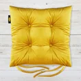 Dwustronna welwetowa poduszka siedziskowa na krzesło z czterema pikowaniami, gramatura 260 g/m2 - 40 x 40 x 8 cm - żółty 1
