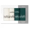 Zestaw upominkowy CLAVIA 6 szt ręczników z haftem z motywem kwiatowym w kartonowym opakowaniu na prezent - 53 x 37 x 11 cm - ciemnozielony 2