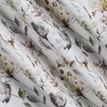 Zasłona ZOJA z tkaniny zaciemniającej z malarskim motywem letnich kwiatów - 140 x 250 cm - biały 10