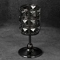 Świecznik HANA 3 na wysmukłej metalowej czarnej nóżce z kloszem z kryształów - ∅ 10 x 20 cm - czarny 1