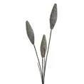 GAŁĄZKA OZDOBNA z trzema pąkami oprószonymi brokatem - 68 cm - srebrny 1