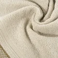 Ręcznik KINGA z żakardową bordiurą w pasy w drobną krateczkę - 50 x 90 cm - beżowy 5