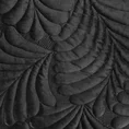 EUROFIRANY PREMIUM narzuta  z  welwetu pikowana metodą tradycyjnego szycia, wzór liści - 170 x 210 cm - czarny 4