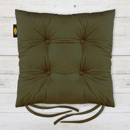 Dwustronna welwetowa poduszka siedziskowa na krzesło z czterema pikowaniami, gramatura 260 g/m2 40 x 40 x 8 cm jasnobrązowy