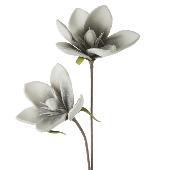 MAGNOLIA  kwiat sztuczny dekoracyjny z pianki foamirian - 70 cm - popielaty